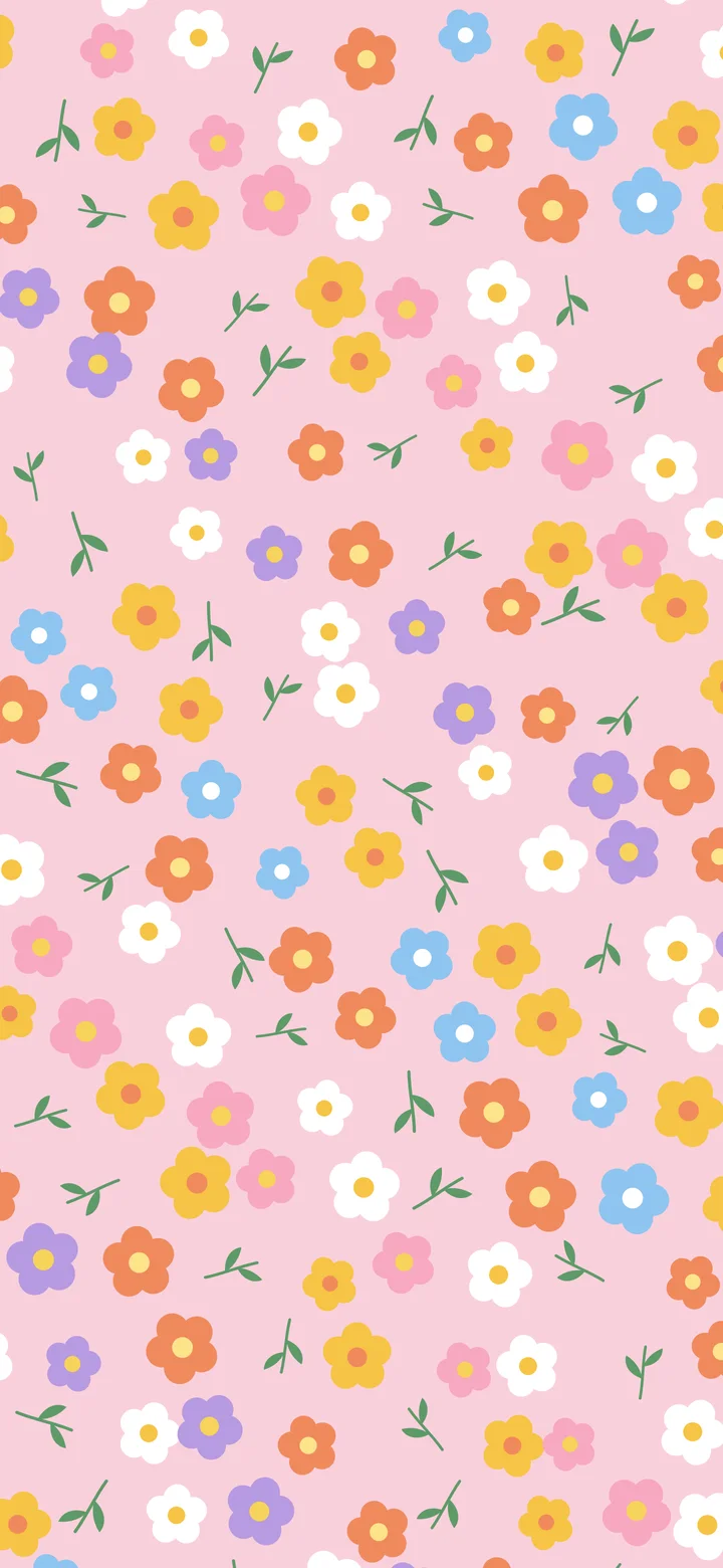 Pastel Pink Ditsy Floral Pattern wallpaper for iPhone and Android