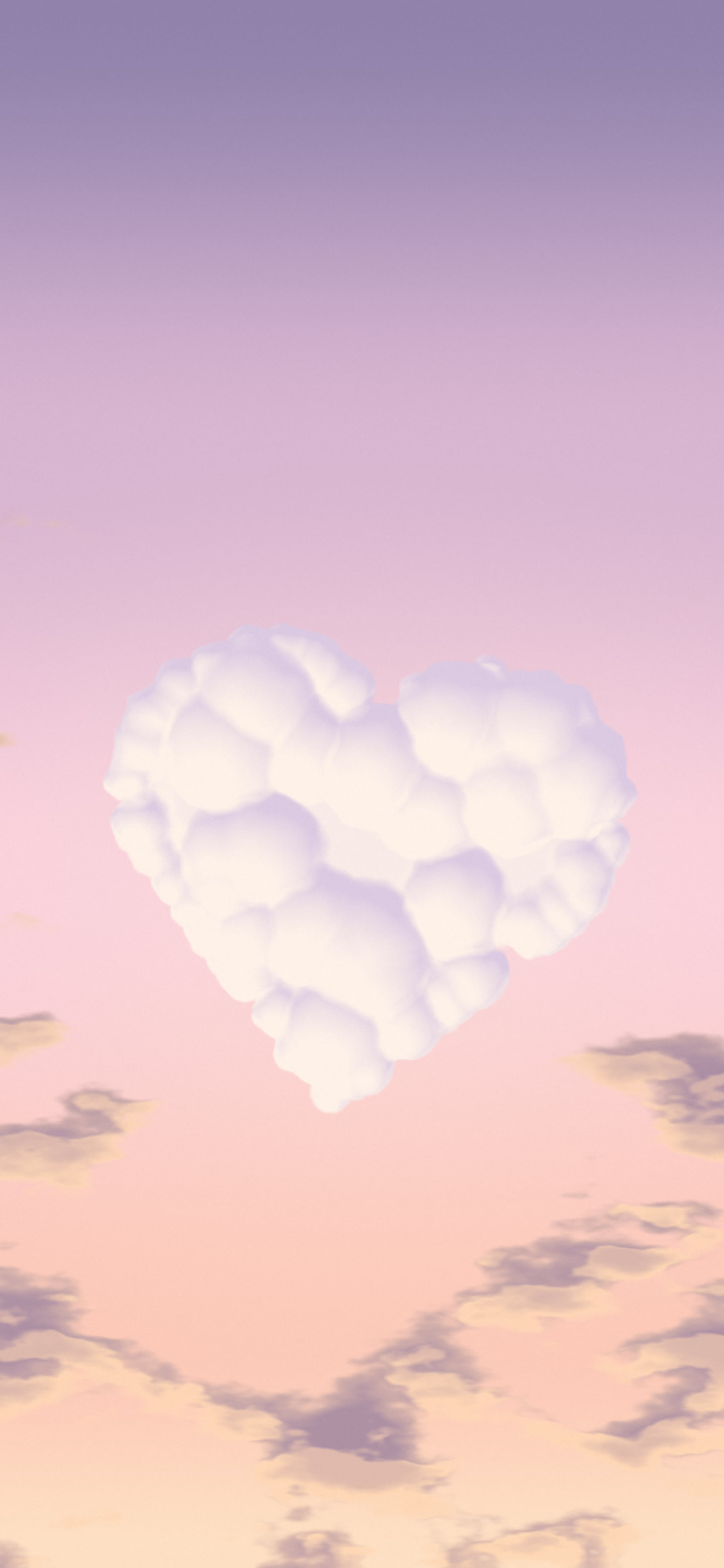Pastel Pink Heart Cloud Sky wallpaper for iPhone and Android