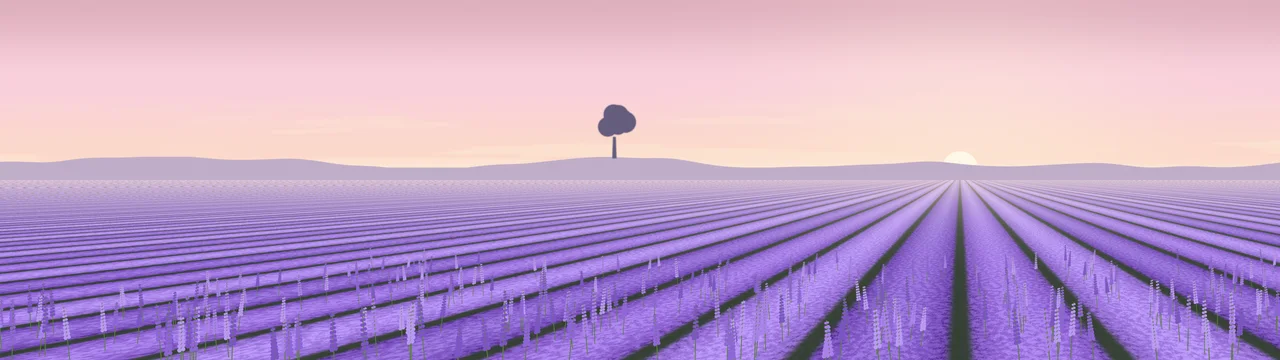 Pastel Pink Lavender Field dual monitor wallpaper, 7680 × 2160