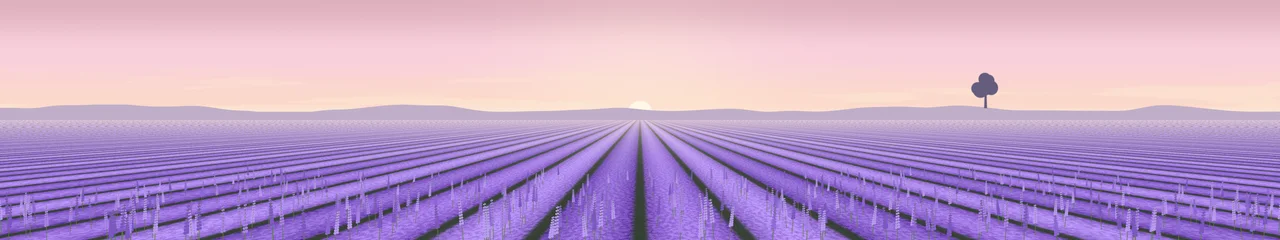 Pastel Pink Lavender Field triple monitor wallpaper, 7680 × 1440