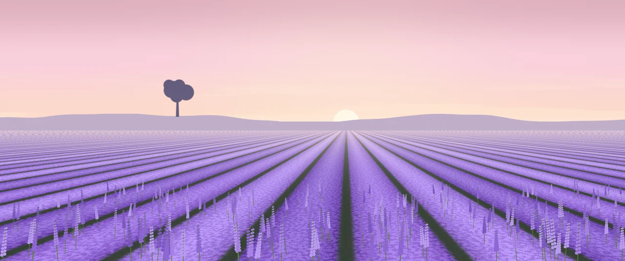 Pastel Pink Lavender Field ultrawide wallpaper, 3440 × 1440