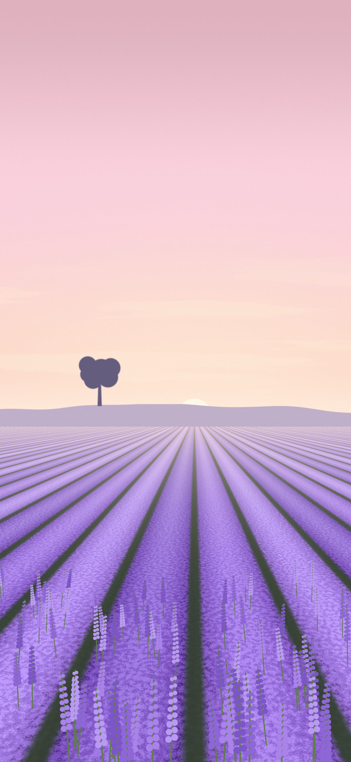 Pastel Pink Lavender Field wallpaper for iPhone and Android