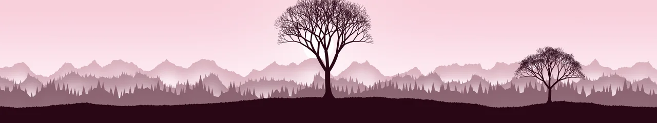 Pastel Pink Lone Tree in Fog triple monitor wallpaper, 7680 × 1440