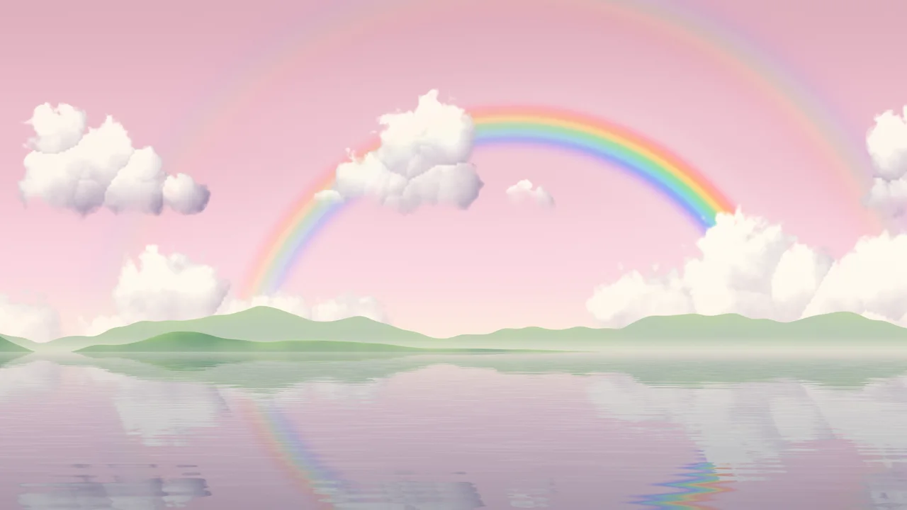 Pastel Pink Rainbow Sky desktop wallpaper in 4K