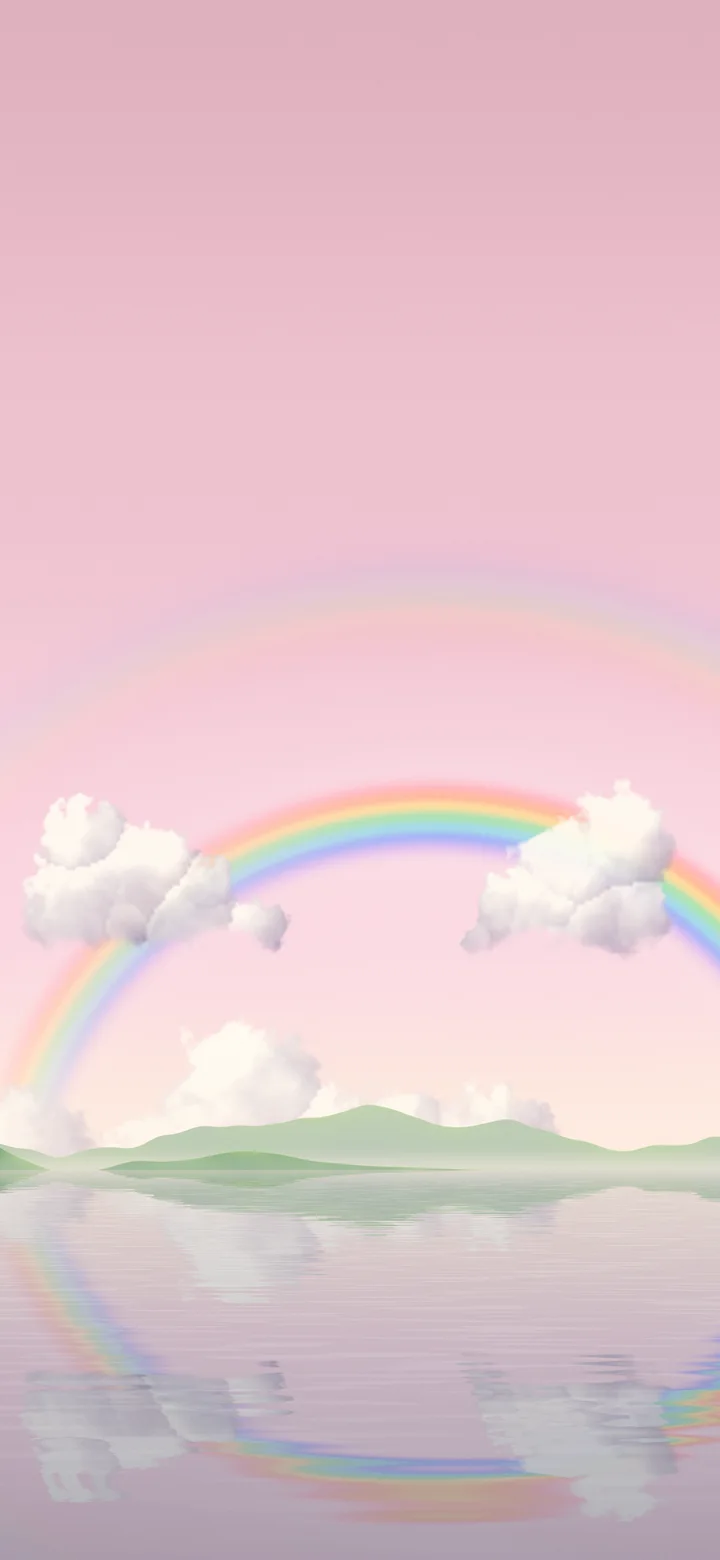Pastel Pink Rainbow Sky wallpaper for iPhone and Android