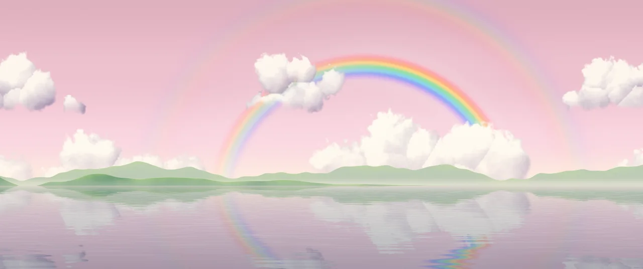 Pastel Pink Rainbow Sky ultrawide wallpaper, 3440 × 1440