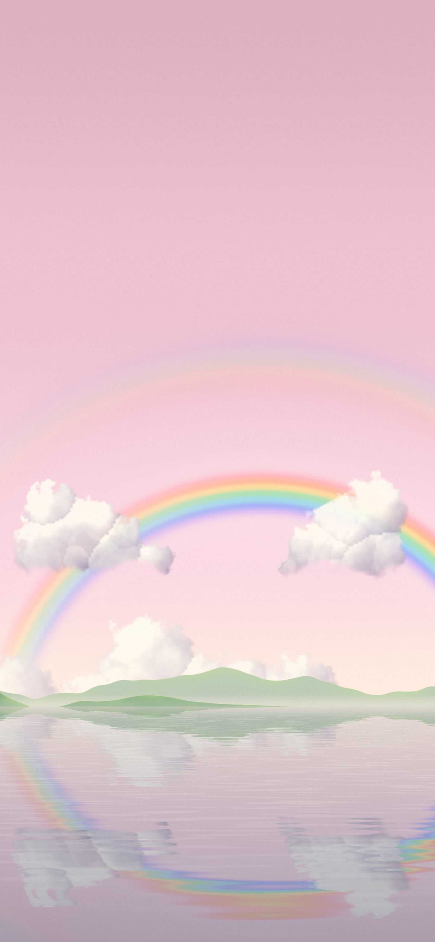 Pastel Pink Rainbow Sky wallpaper for iPhone and Android