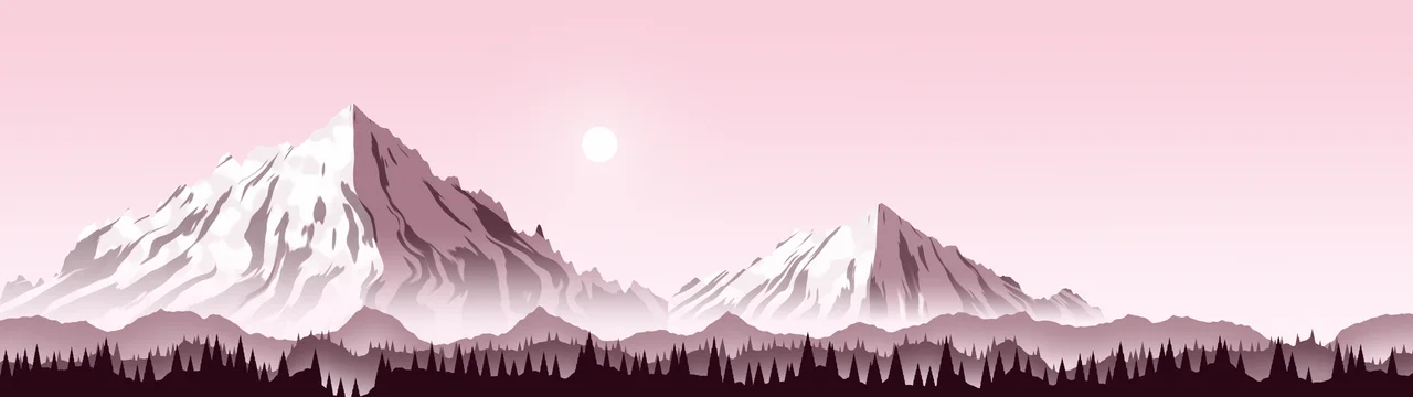 Pastel Pink Snowy Mountain Peak dual monitor wallpaper, 7680 × 2160