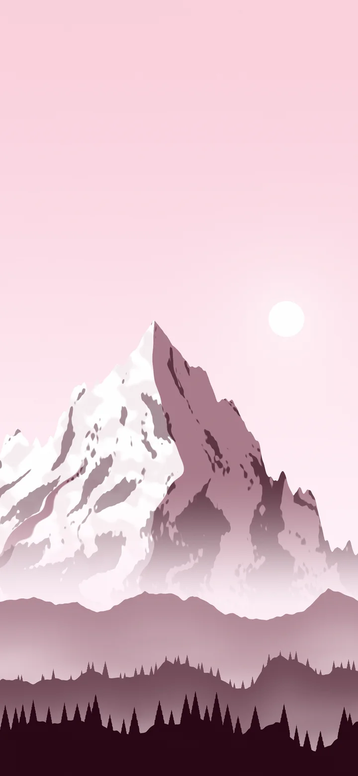 Pastel Pink Snowy Mountain Peak wallpaper for iPhone and Android