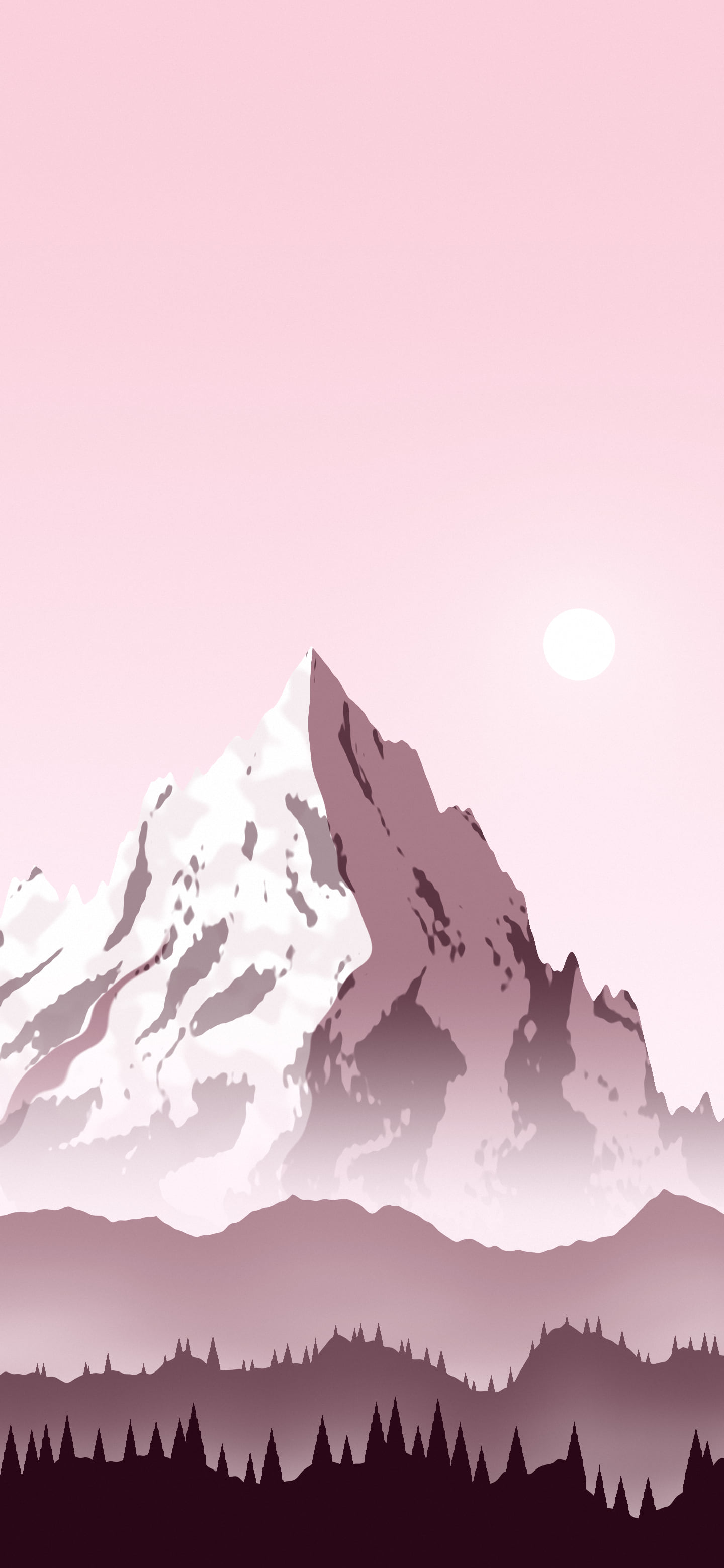 Pastel Pink Snowy Mountain Peak wallpaper for iPhone and Android