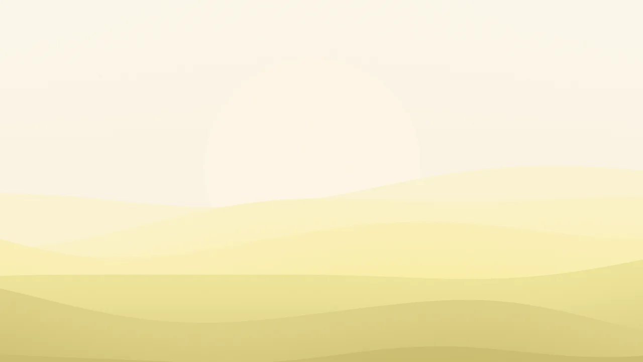 Pastel Yellow and Cream Minimalist Sunset Hills desktop wallpaper in 4K