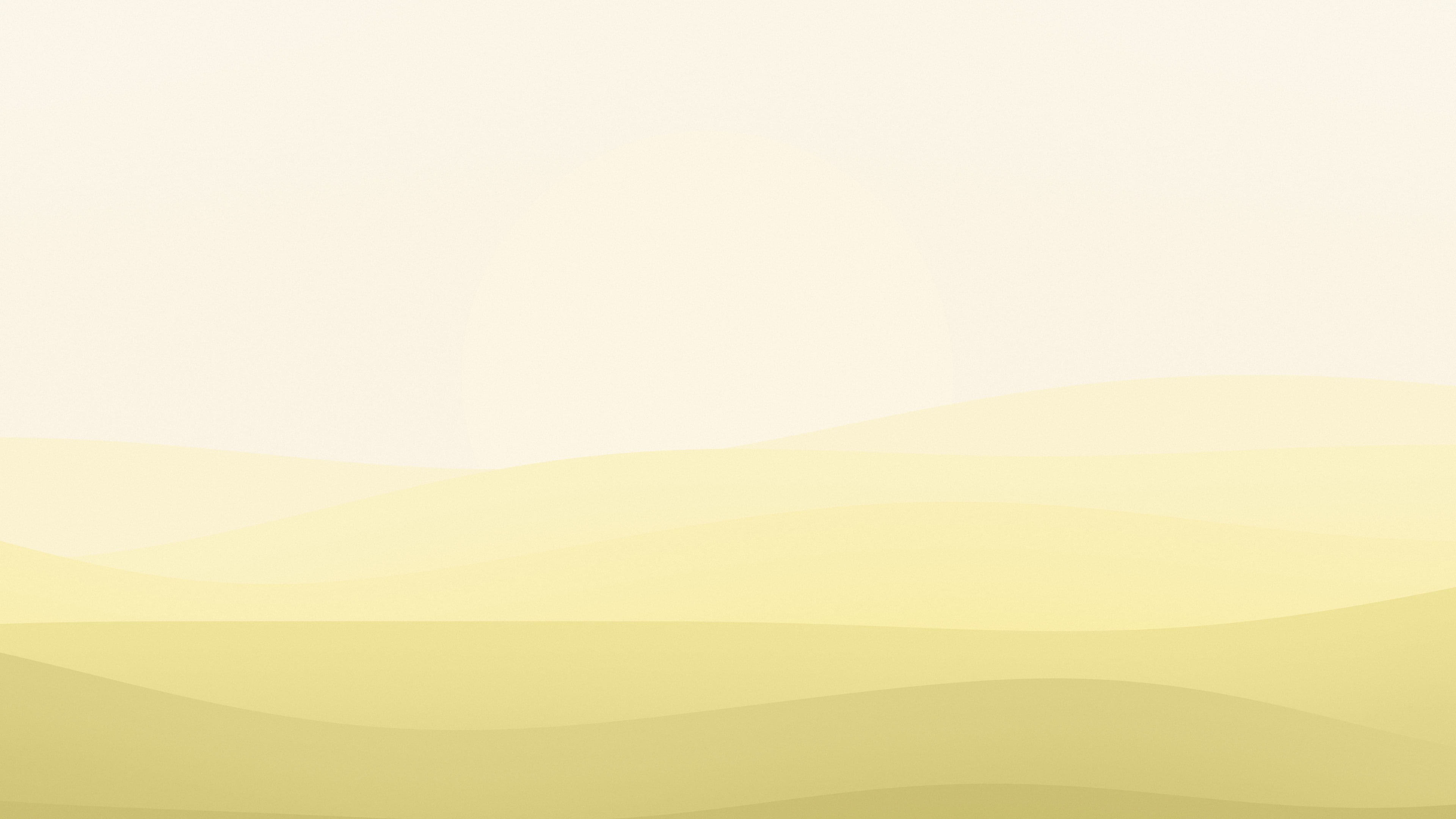 Pastel Yellow and Cream Minimalist Sunset Hills desktop wallpaper in 4K