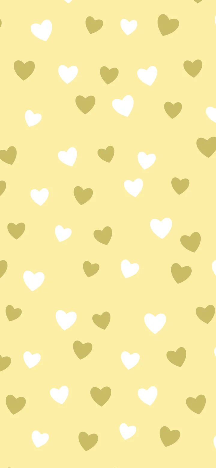 Pastel Yellow Heart Pattern wallpaper for iPhone and Android