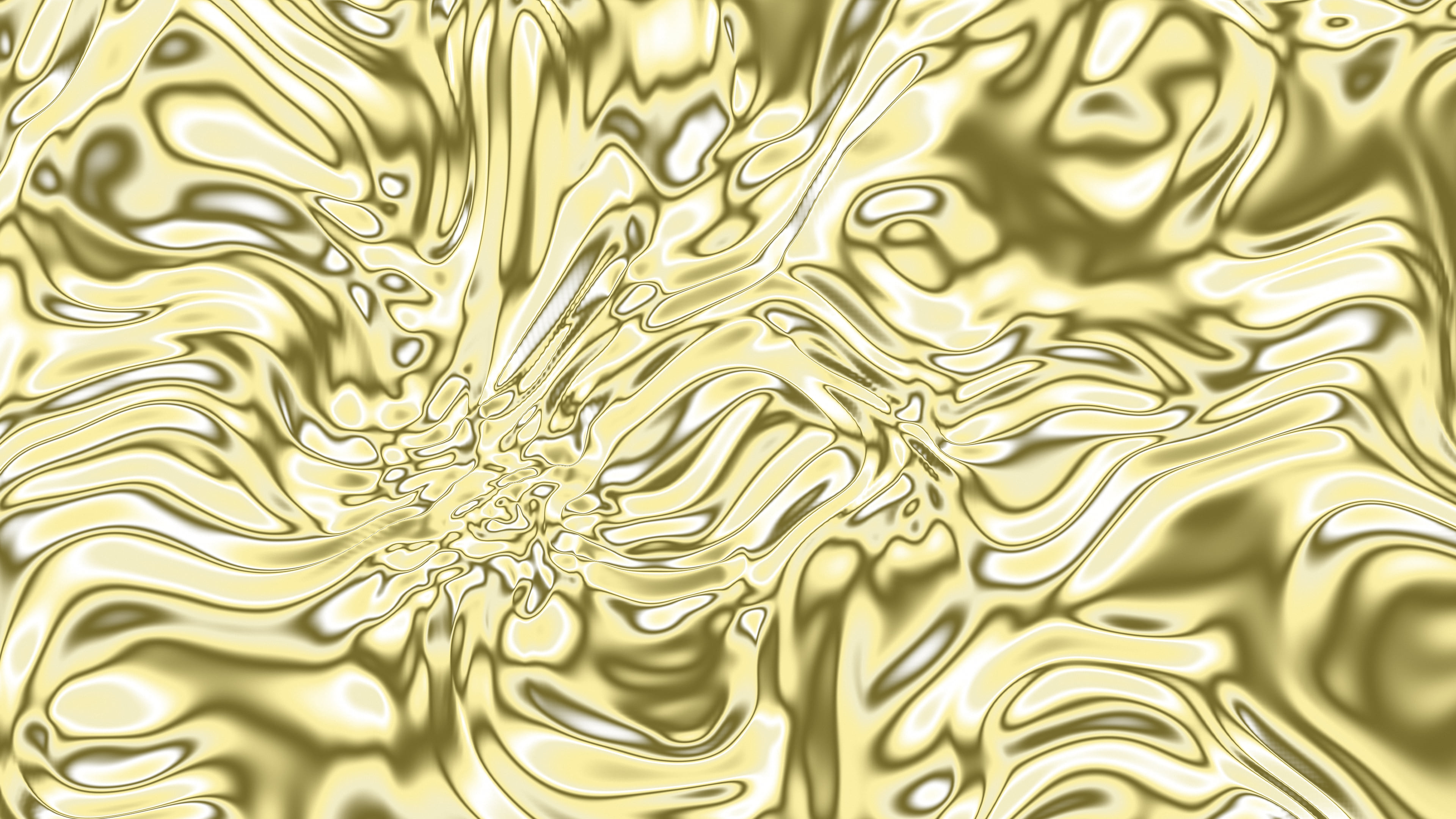 Pastel Yellow Liquid Chrome desktop wallpaper in 4K