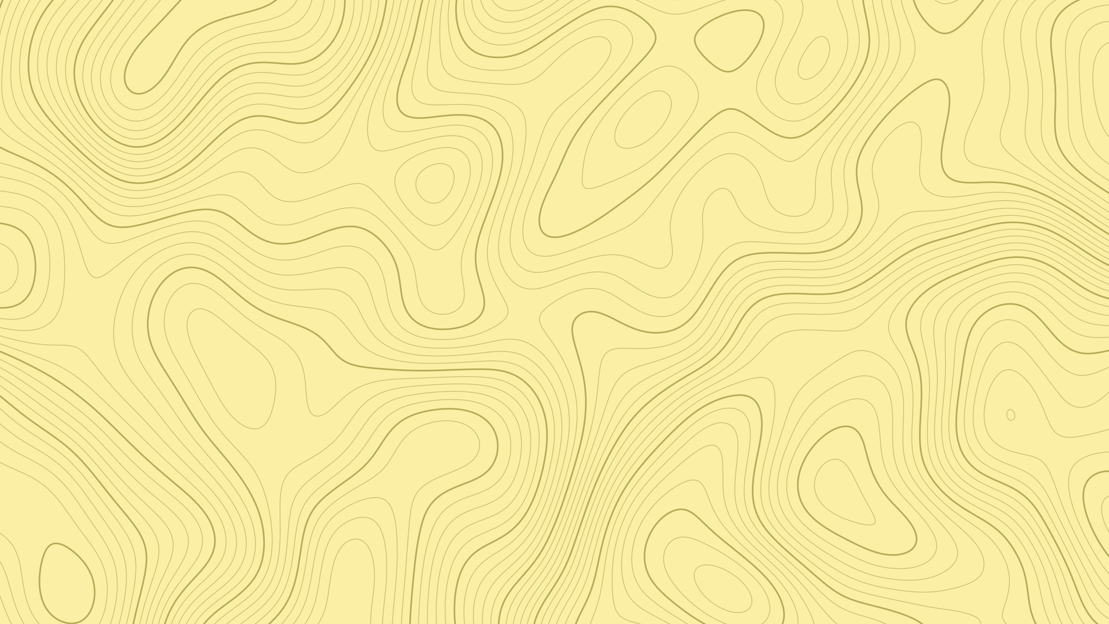 Pastel Yellow Topographic Line desktop wallpaper in 4K