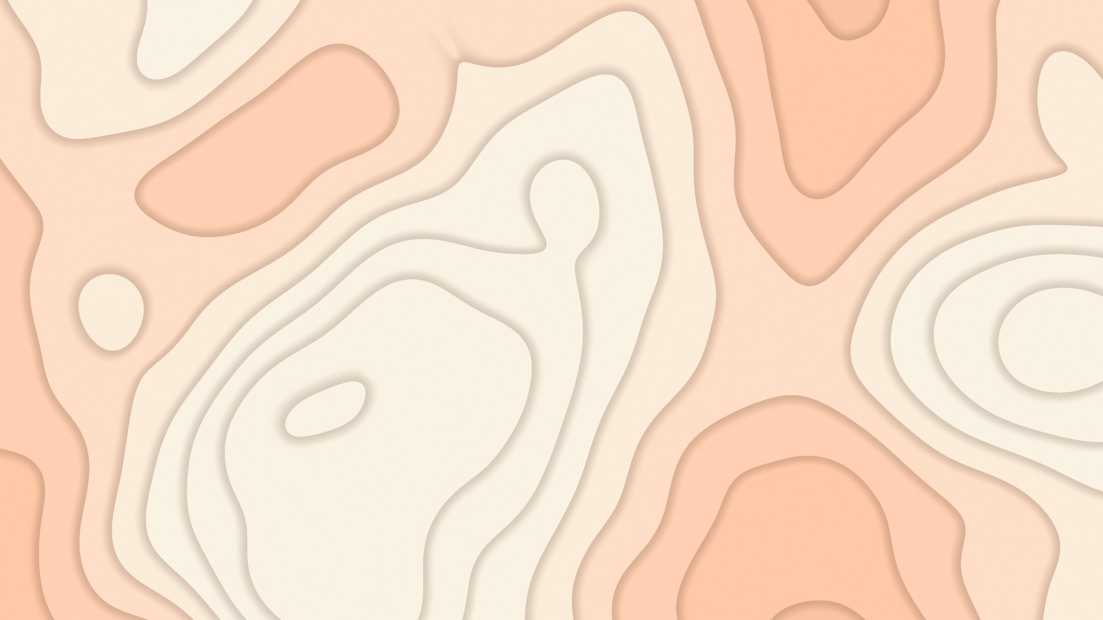 Peach and Cream Layered Topographic desktop wallpaper in 4K
