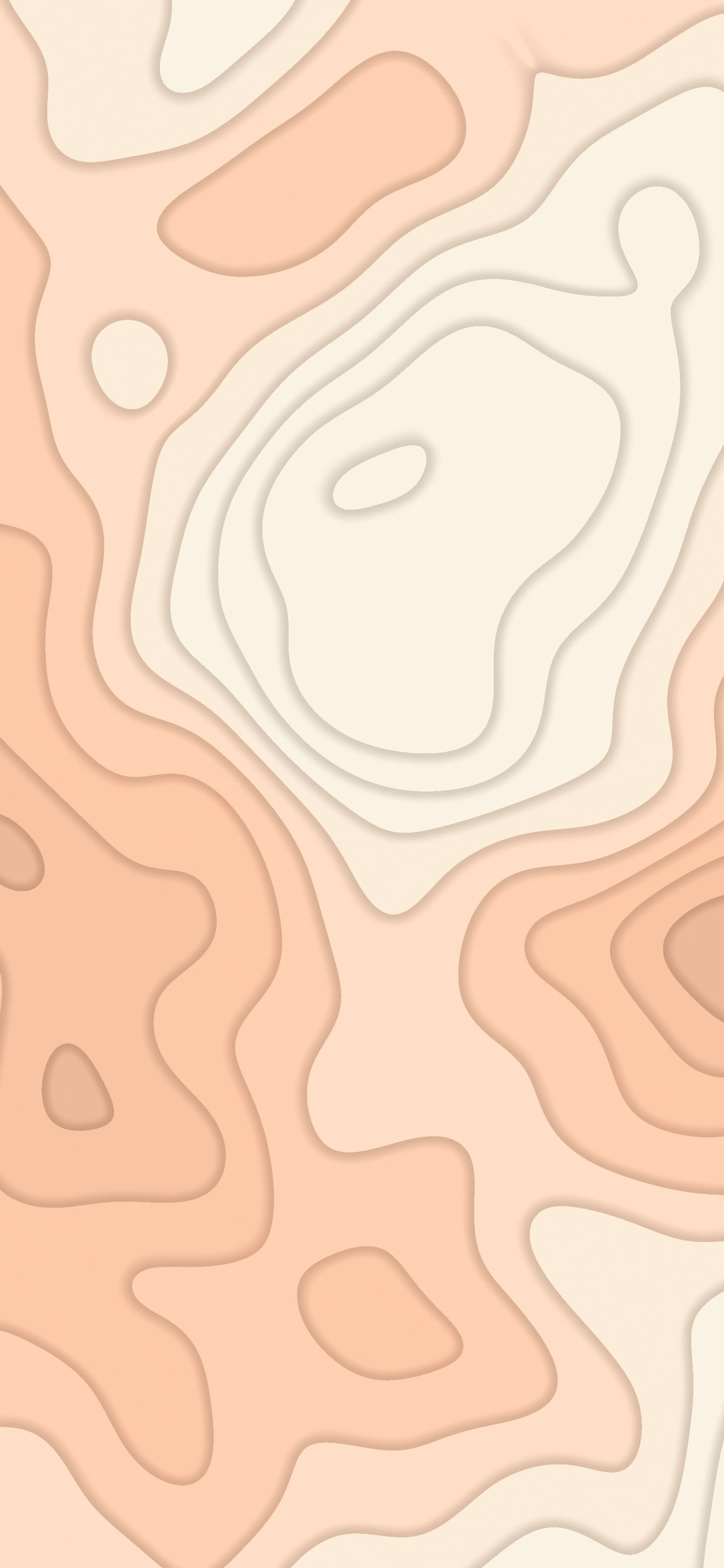 Peach and Cream Layered Topographic wallpaper for iPhone and Android