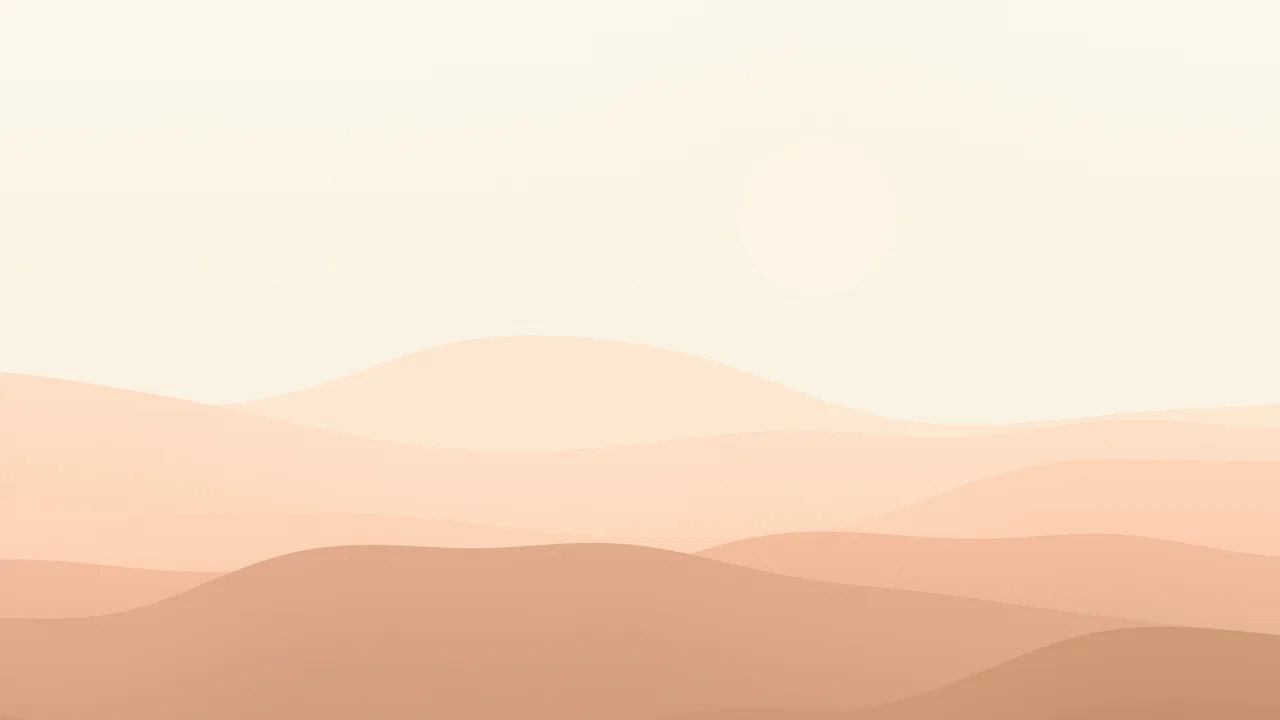 Peach and Cream Minimalist Desert Dunes desktop wallpaper in 4K