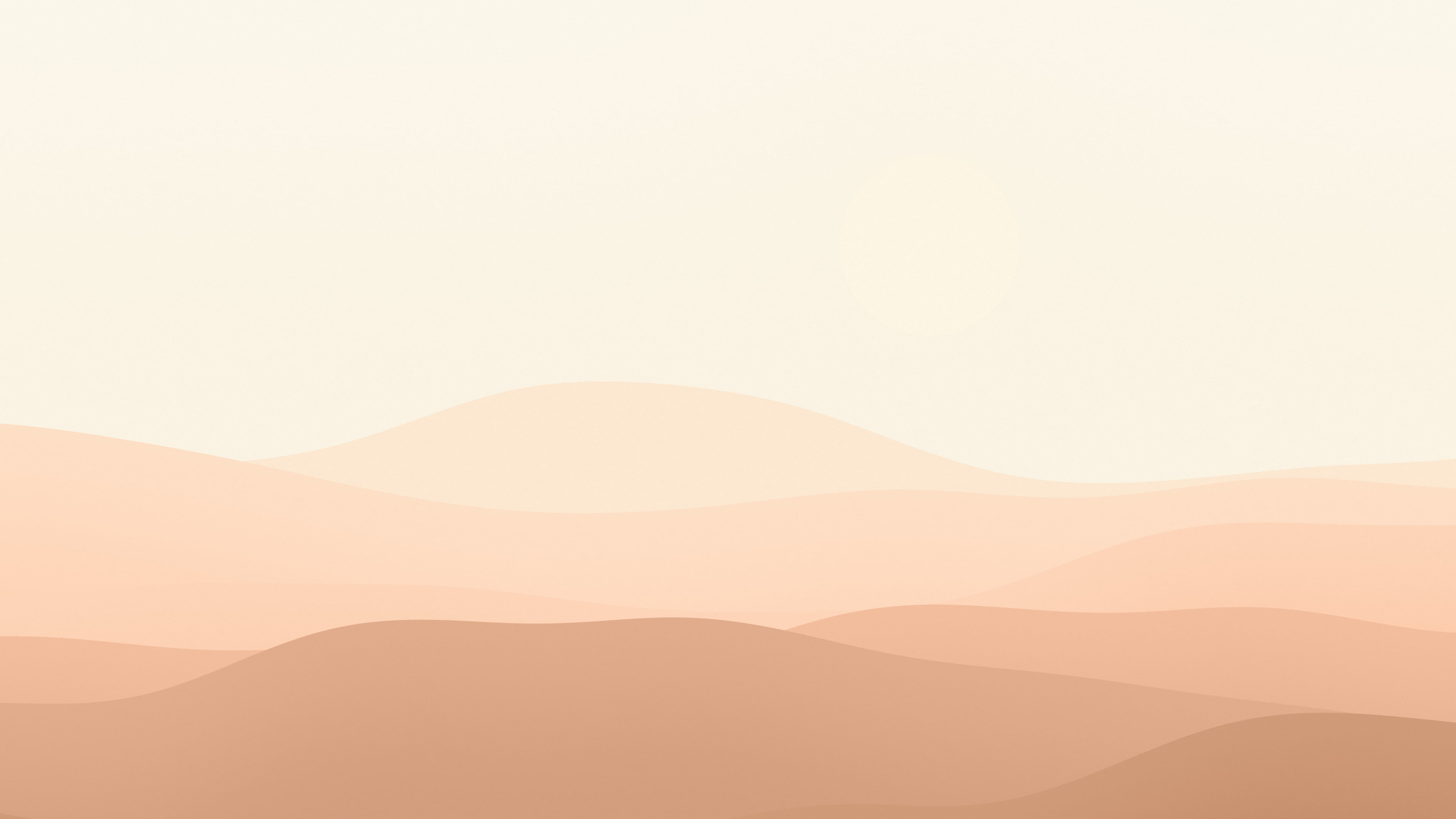 Peach and Cream Minimalist Desert Dunes desktop wallpaper in 4K