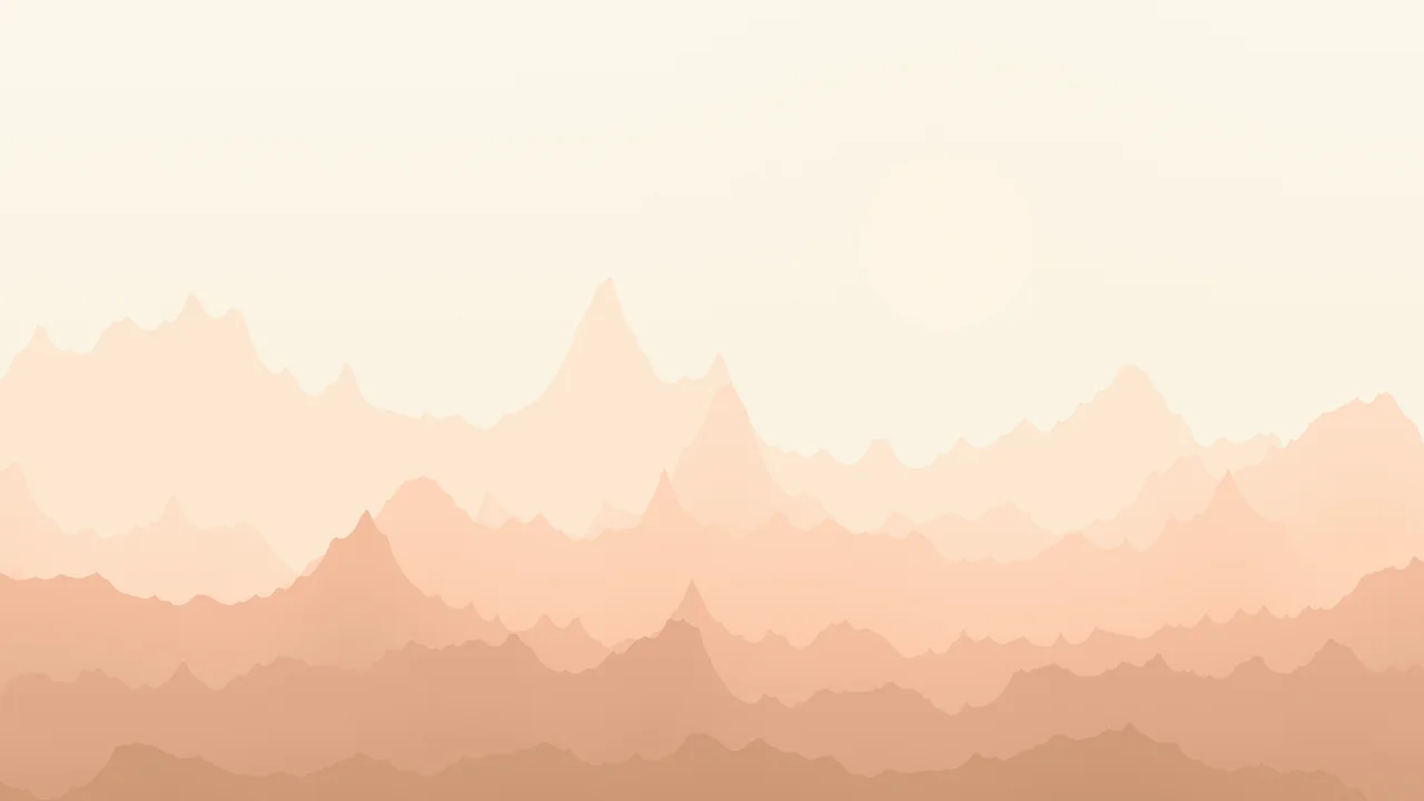 Peach and Cream Minimalist Mountain Landscape desktop wallpaper in 4K