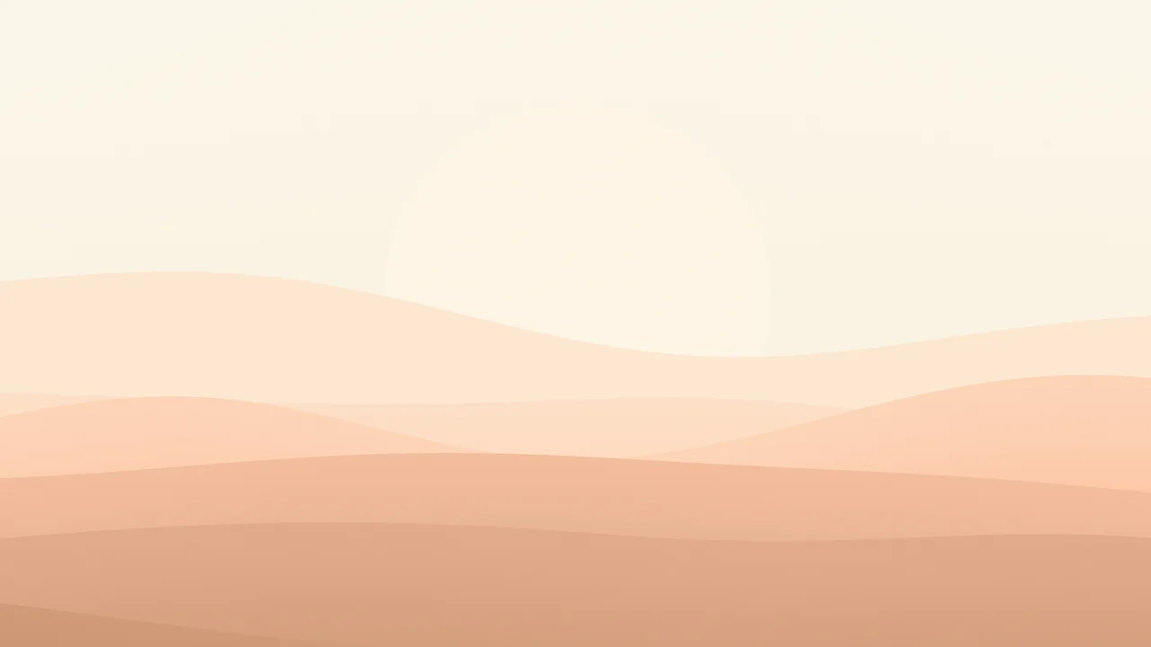 Peach and Cream Minimalist Sunset Hills desktop wallpaper in 4K