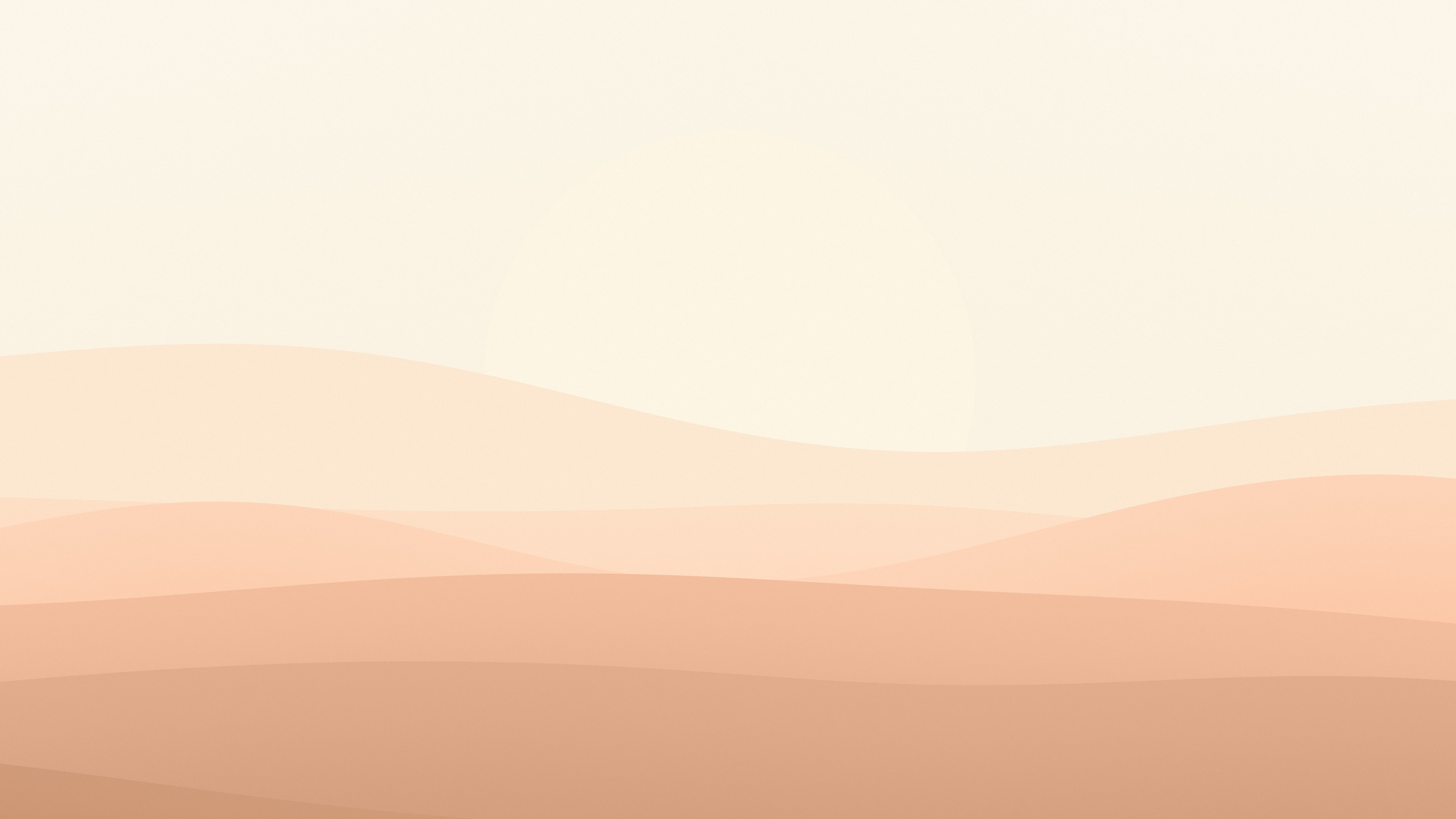 Peach and Cream Minimalist Sunset Hills desktop wallpaper in 4K