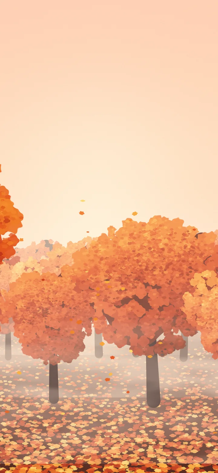 Peach Autumn Forest wallpaper for iPhone and Android