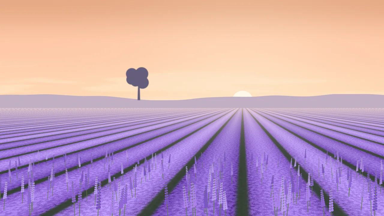 Peach Lavender Field desktop wallpaper in 4K