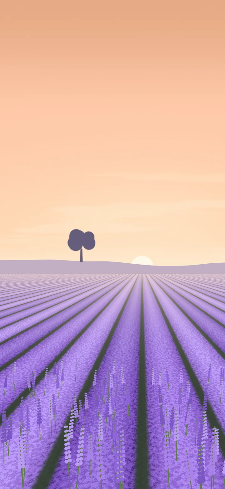 Peach Lavender Field wallpaper for iPhone and Android