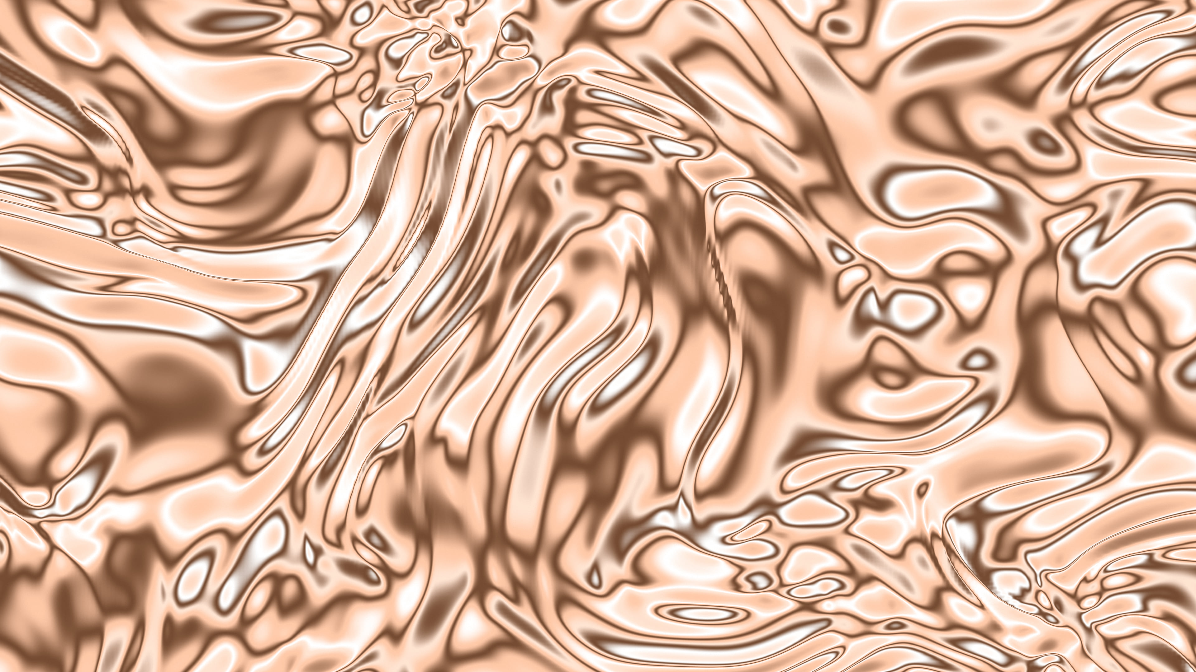 Peach Liquid Chrome desktop wallpaper in 4K
