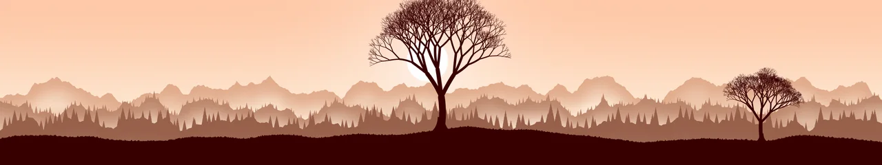 Peach Lone Tree in Fog triple monitor wallpaper, 7680 × 1440