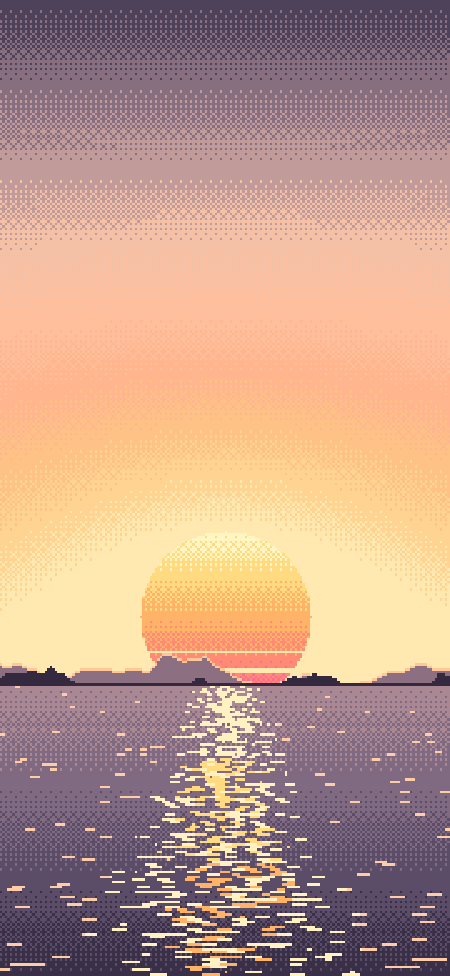 Peach Pixel Art Sunset wallpaper for iPhone and Android