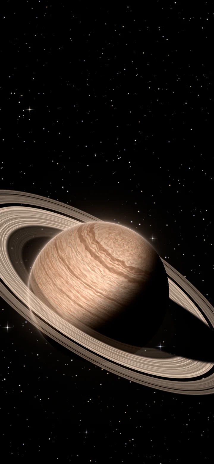Peach Ringed Saturn wallpaper for iPhone and Android