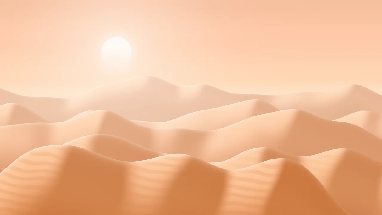 Peach Sunlit Sand Dunes desktop wallpaper in 4K