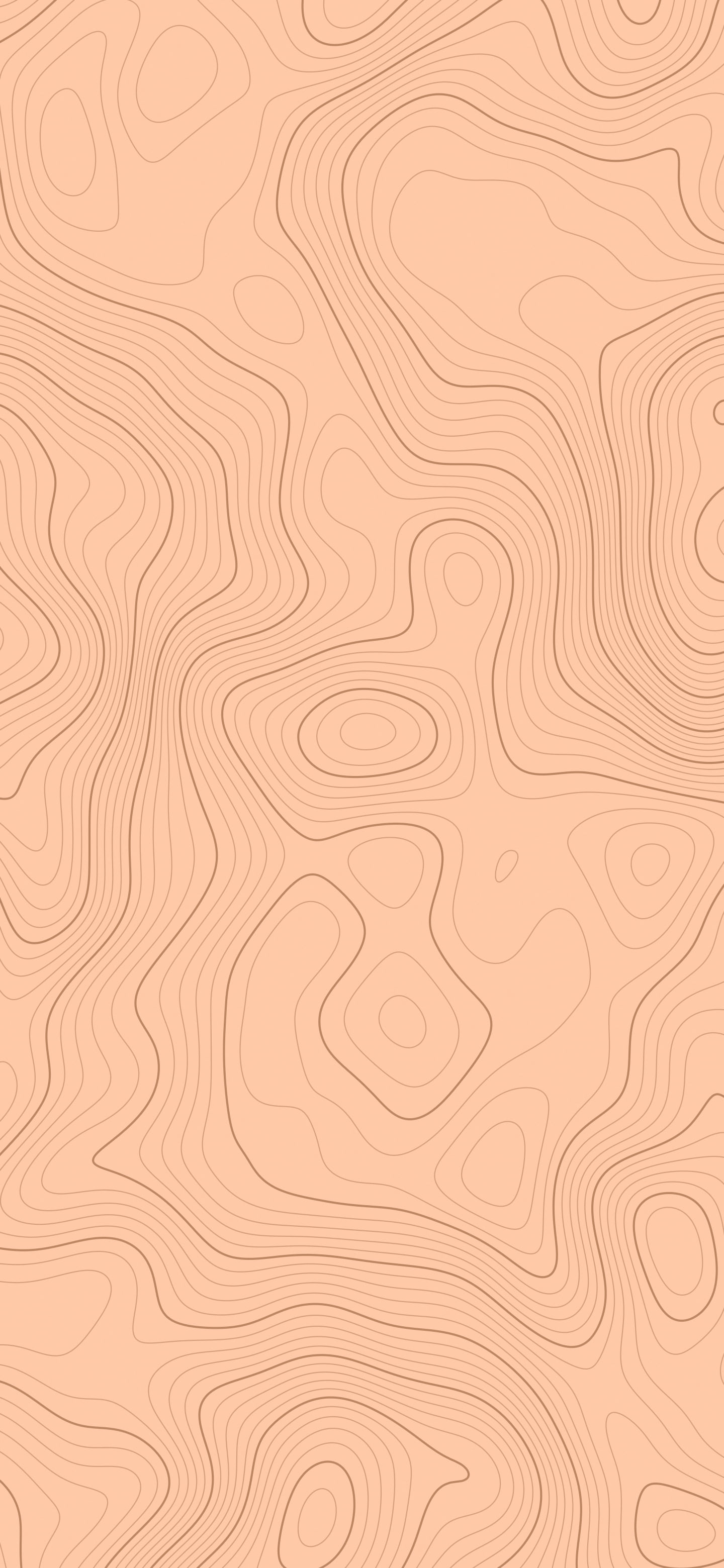 Peach Topographic Line wallpaper for iPhone and Android