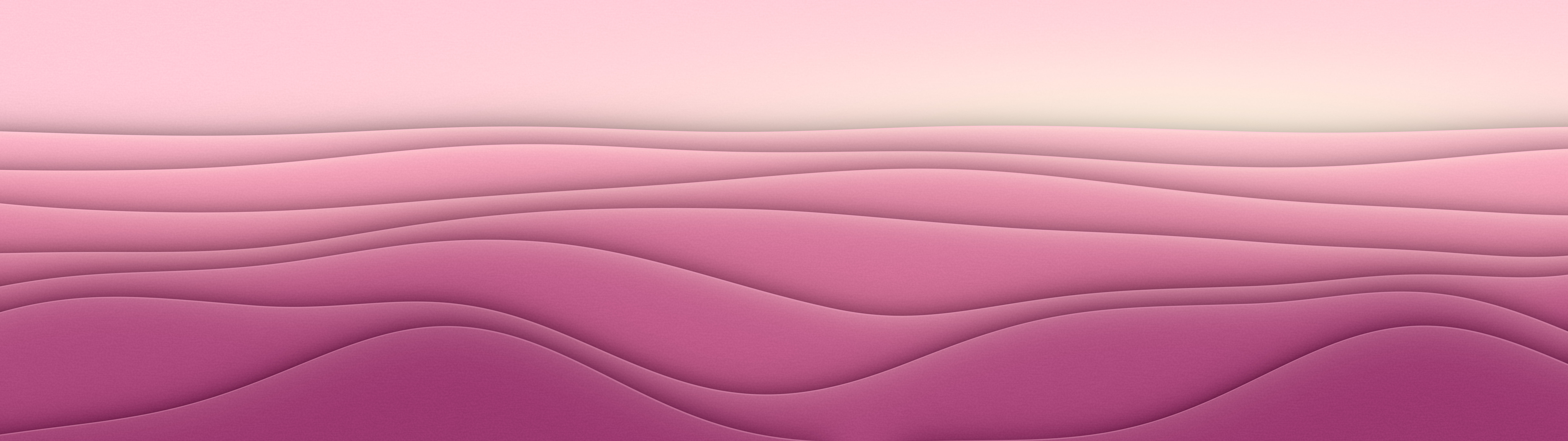 Pink 3D Paper Cut Abstract Layers dual monitor wallpaper, 7680 × 2160