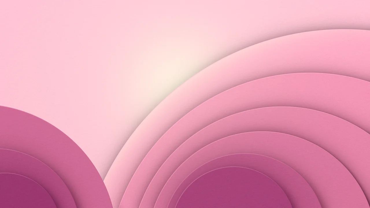 Pink 3D Paper Cut Geometric Circles desktop wallpaper in 4K