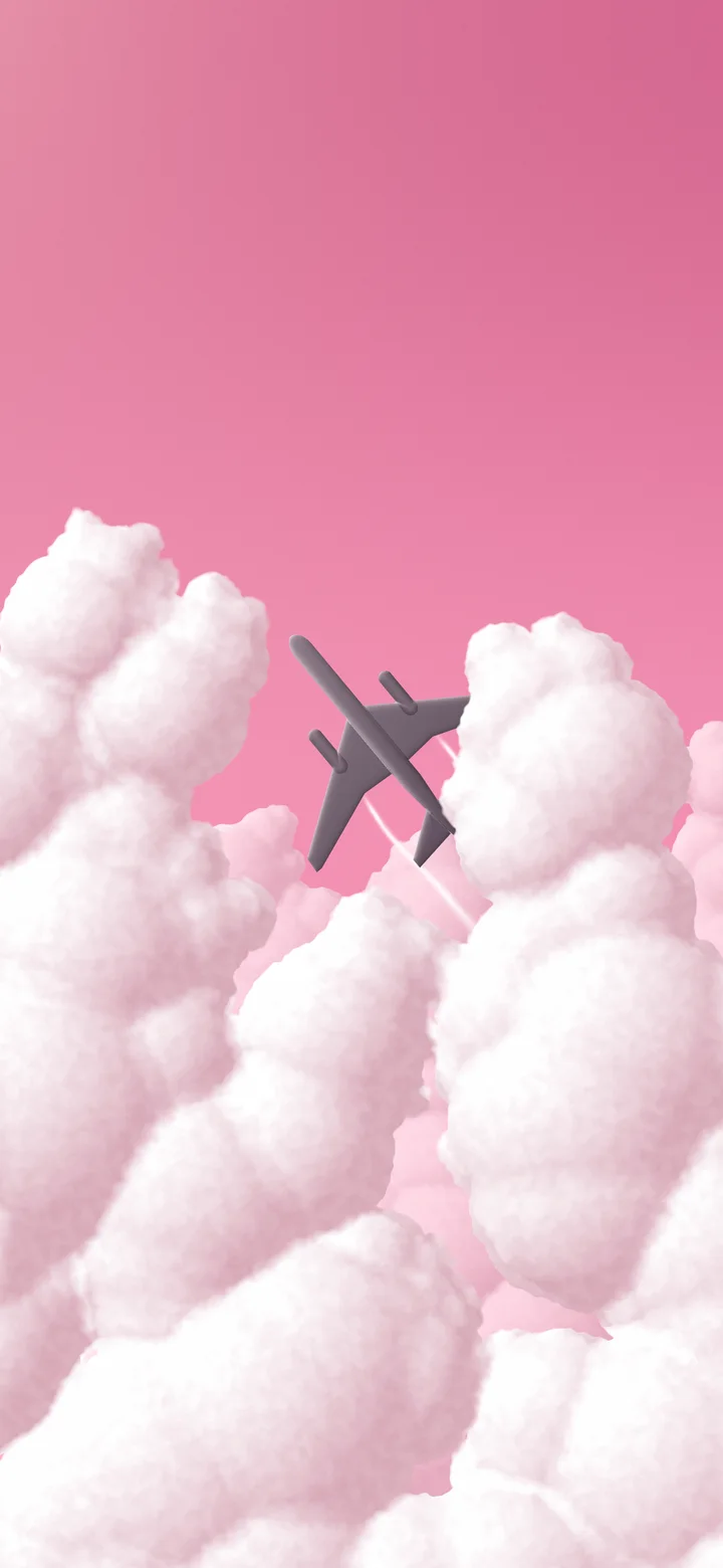 Pink Airplane in the Clouds wallpaper for iPhone and Android