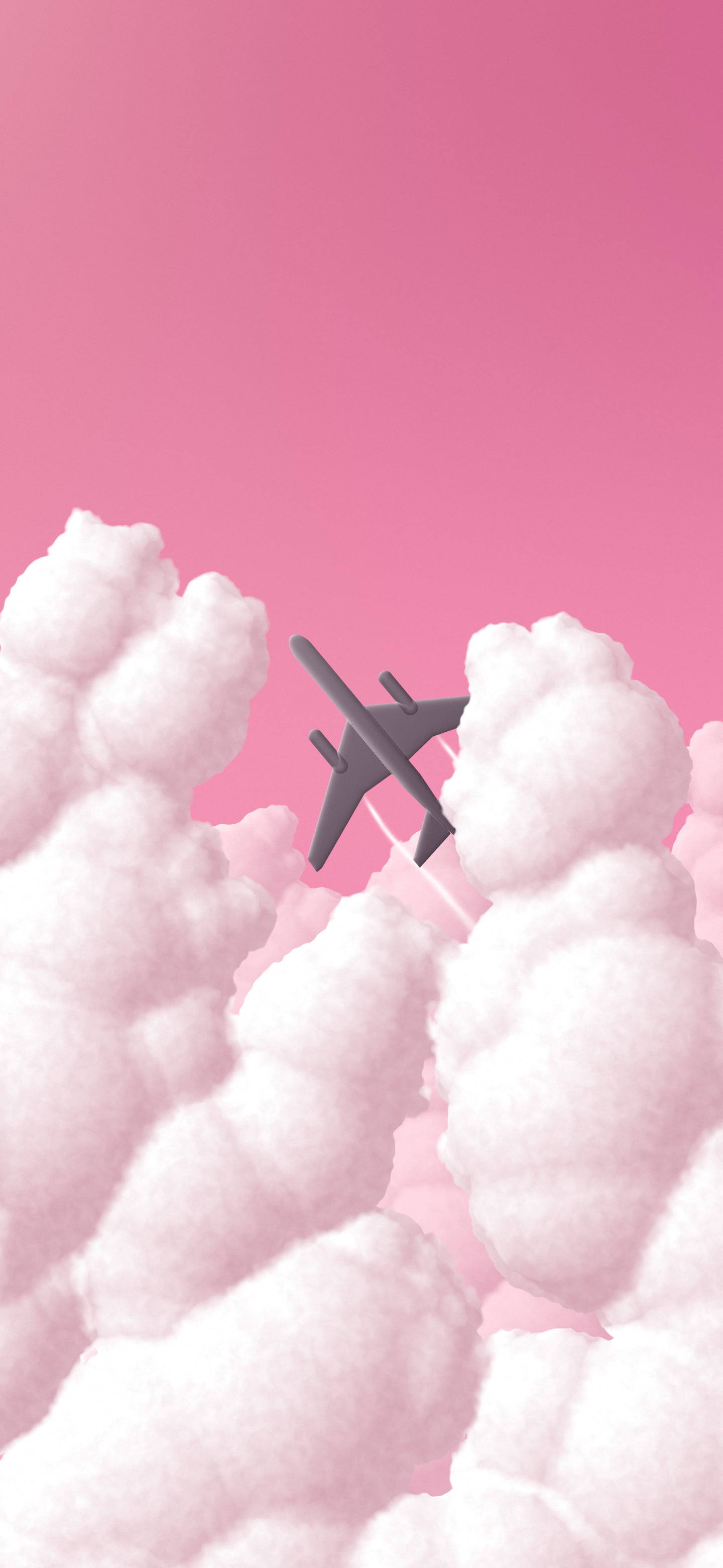 Pink Airplane in the Clouds wallpaper for iPhone and Android