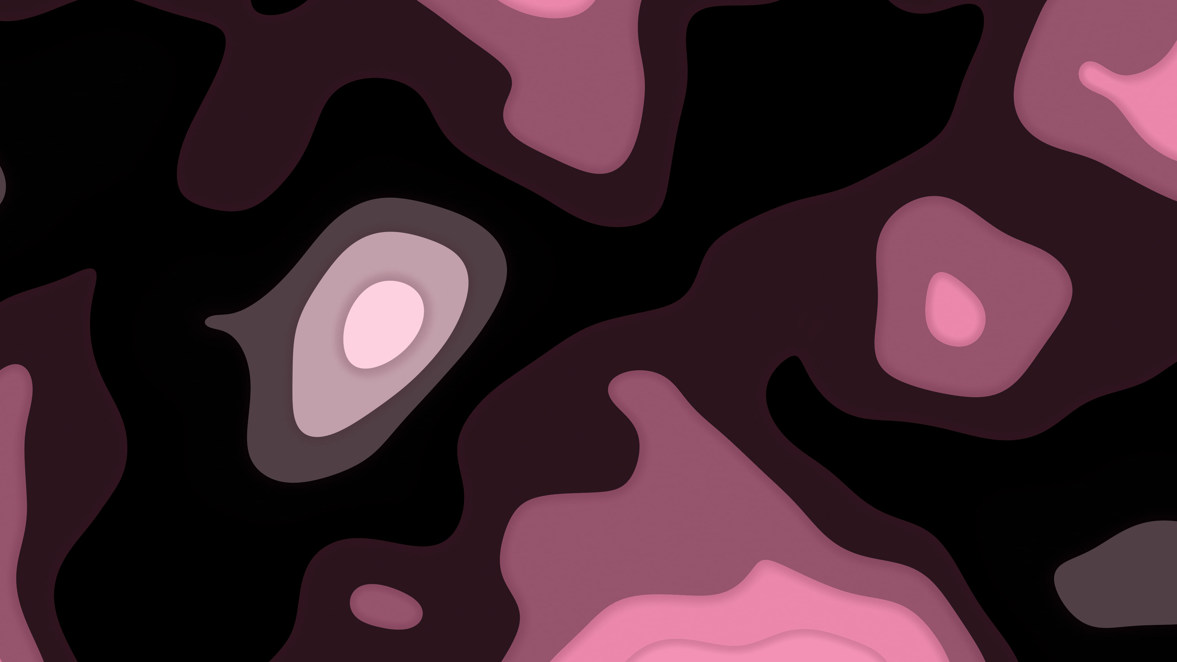 Pink and Black Layered Topographic desktop wallpaper in 4K