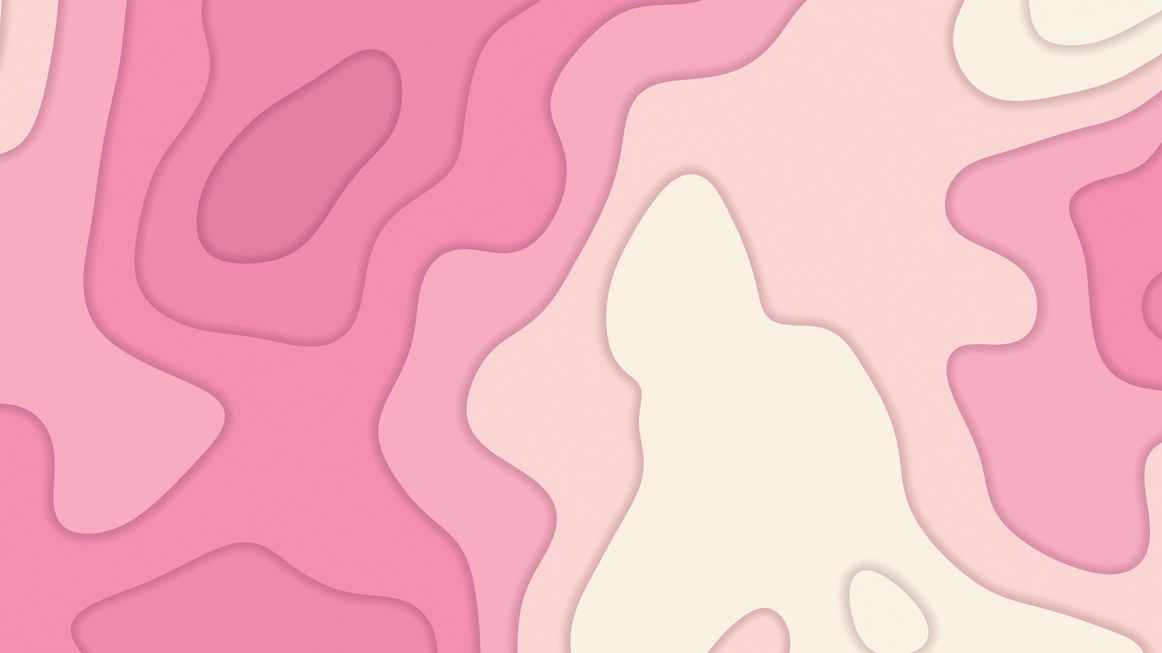 Pink and Cream Layered Topographic desktop wallpaper in 4K