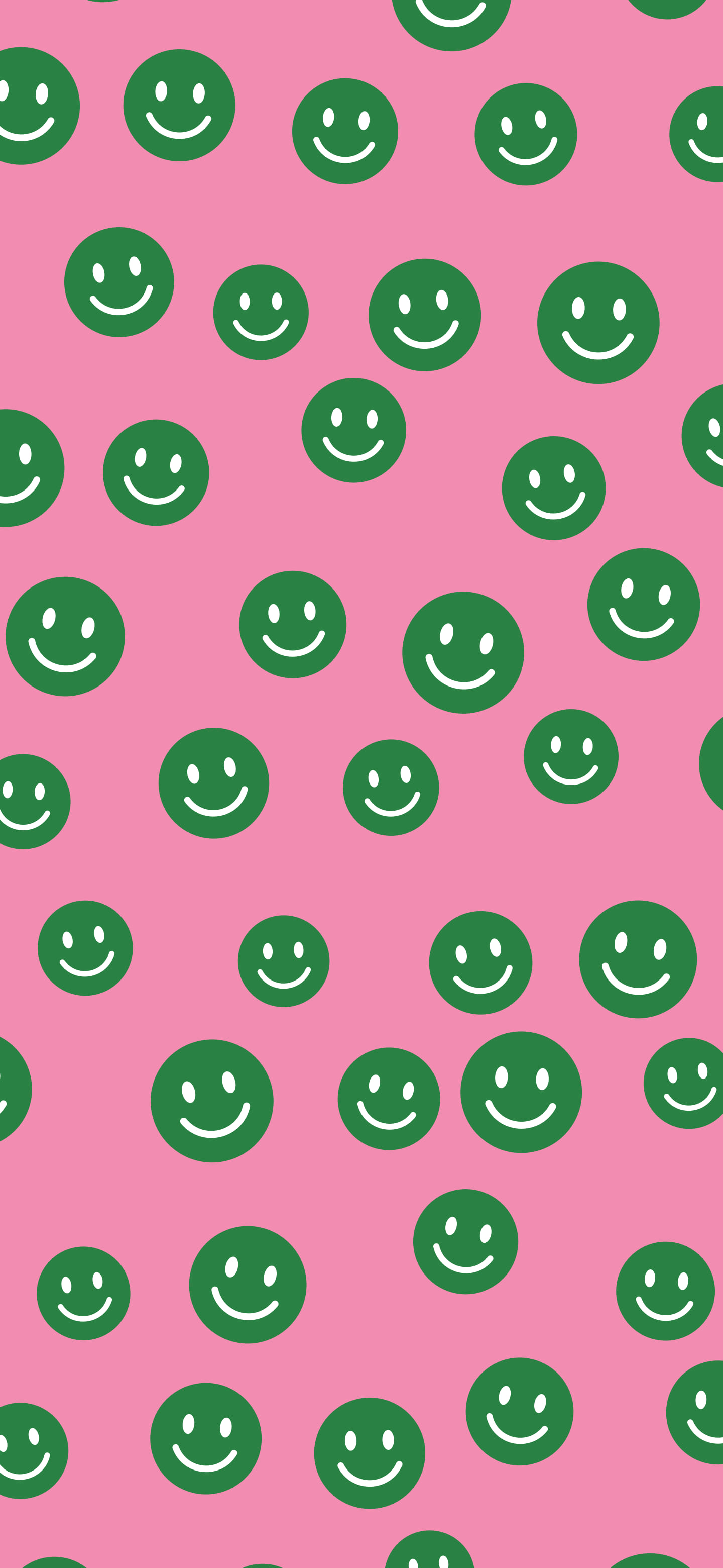 Pink and Green Smiley Face Pattern wallpaper for iPhone and Android