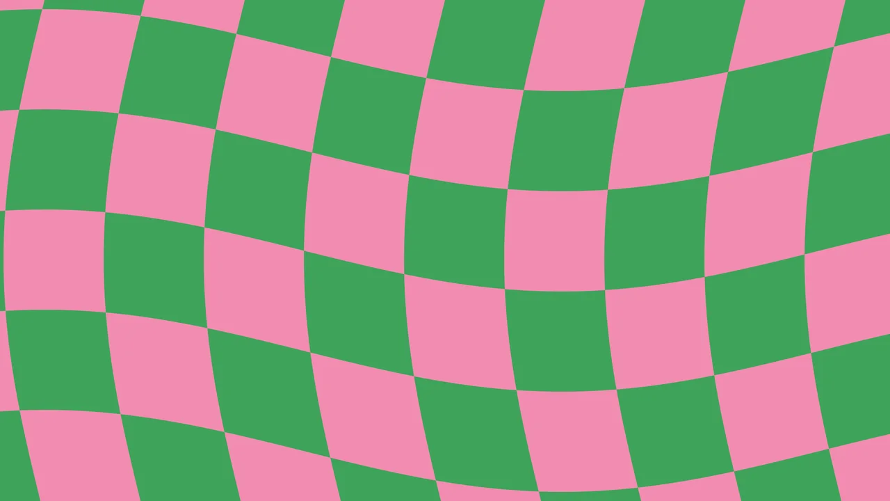 Pink and Green Wavy Checkered desktop wallpaper in 4K