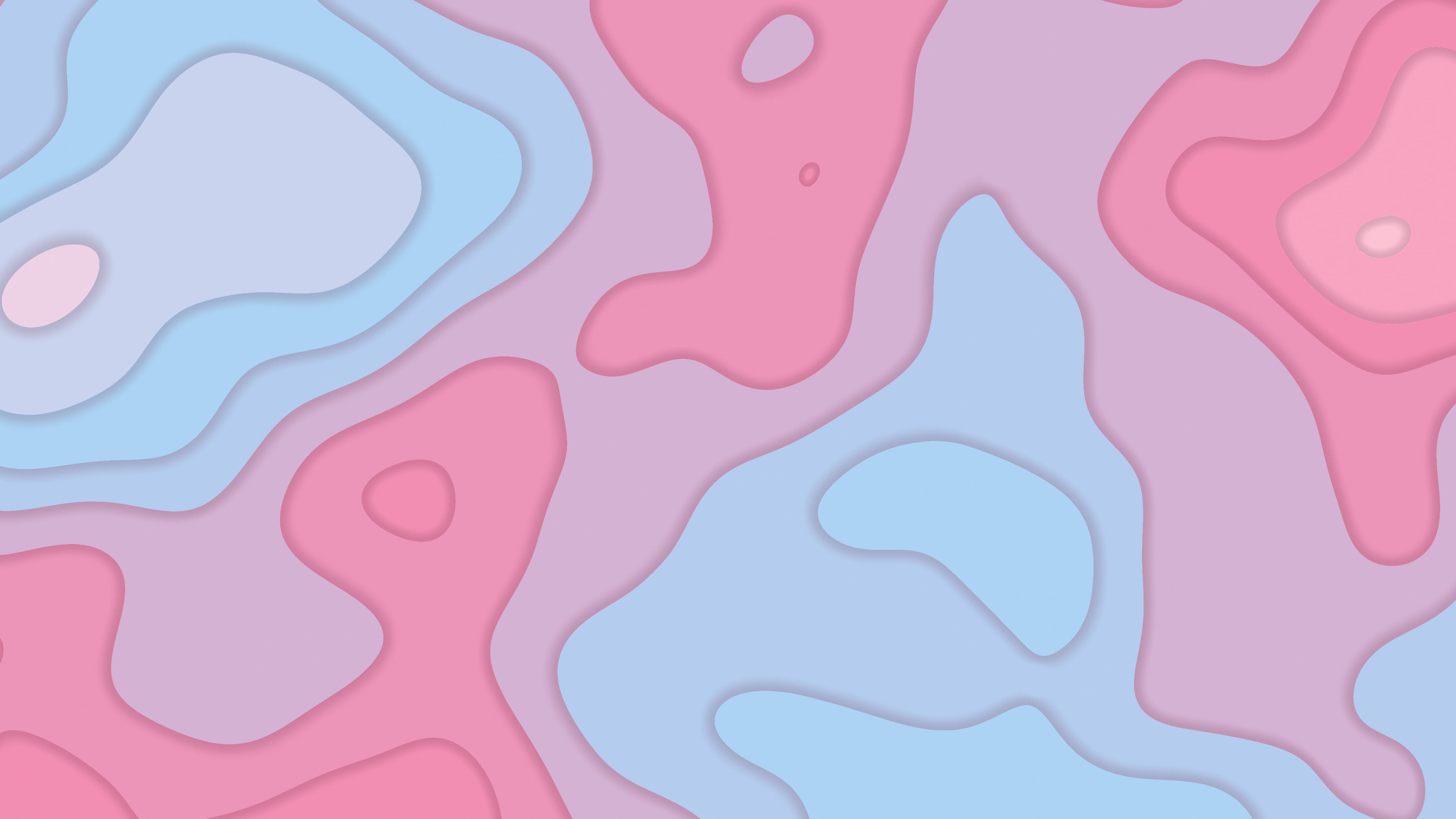 Pink and Light Blue Layered Topographic desktop wallpaper in 4K