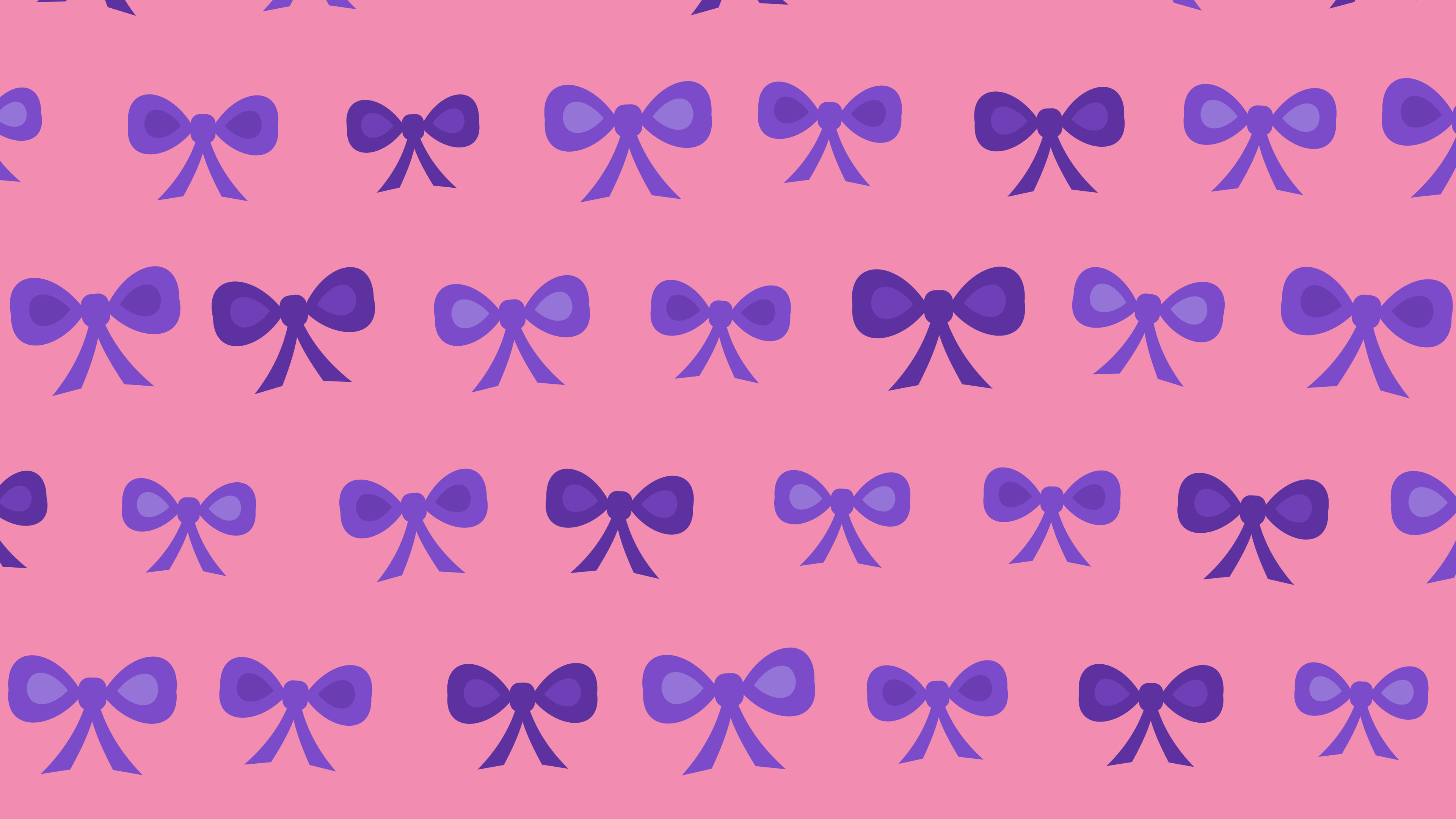 Pink and Purple Bow Pattern desktop wallpaper in 4K