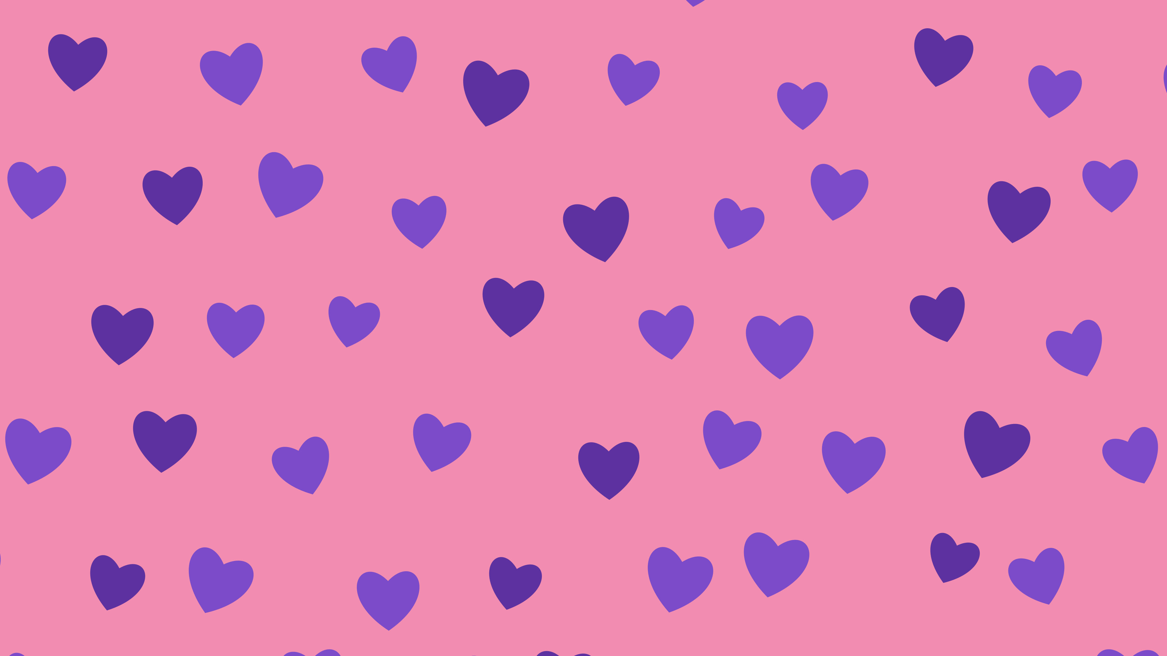 Pink and Purple Heart Pattern desktop wallpaper in 4K
