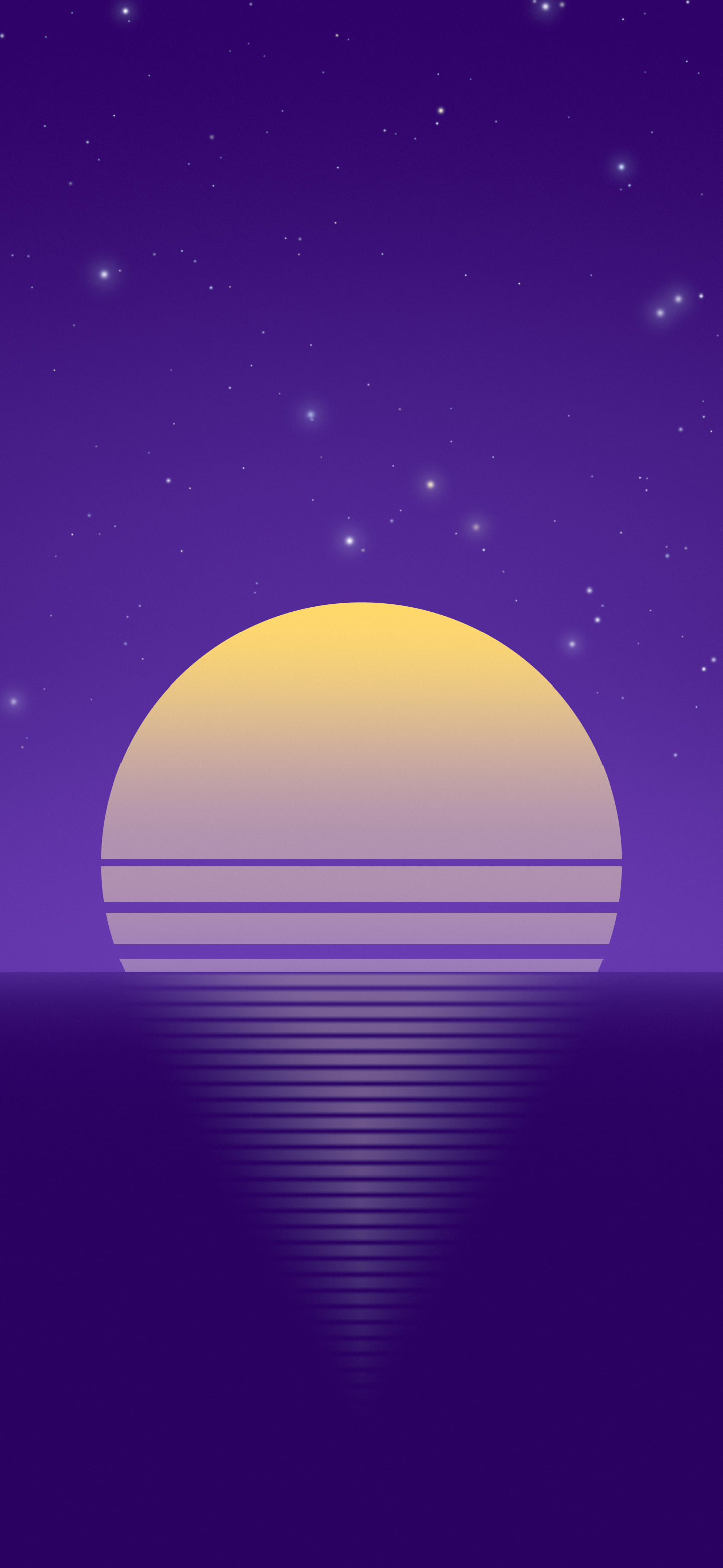 Pink and Purple Retro Striped Sun wallpaper for iPhone and Android