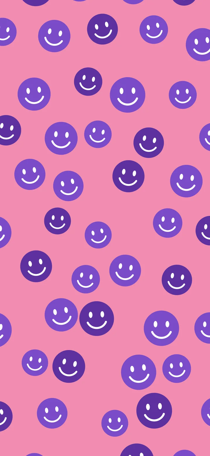 Pink and Purple Smiley Face Pattern wallpaper for iPhone and Android