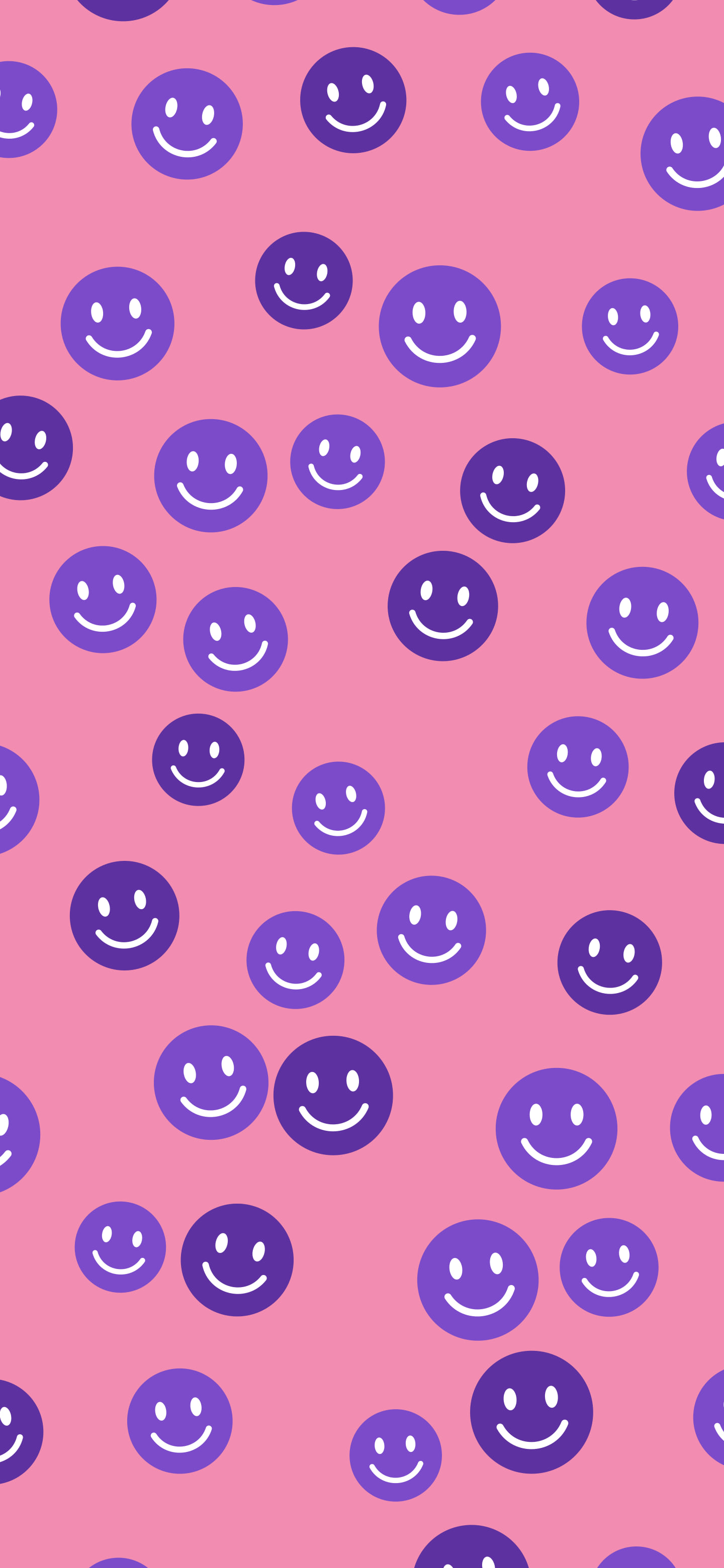 Pink and Purple Smiley Face Pattern wallpaper for iPhone and Android