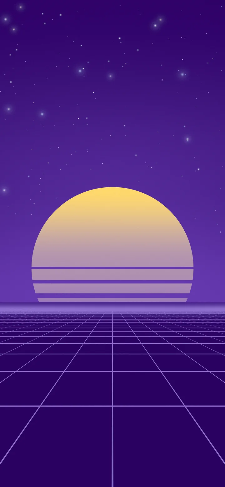 Pink and Purple Synthwave Grid Sunset wallpaper for iPhone and Android